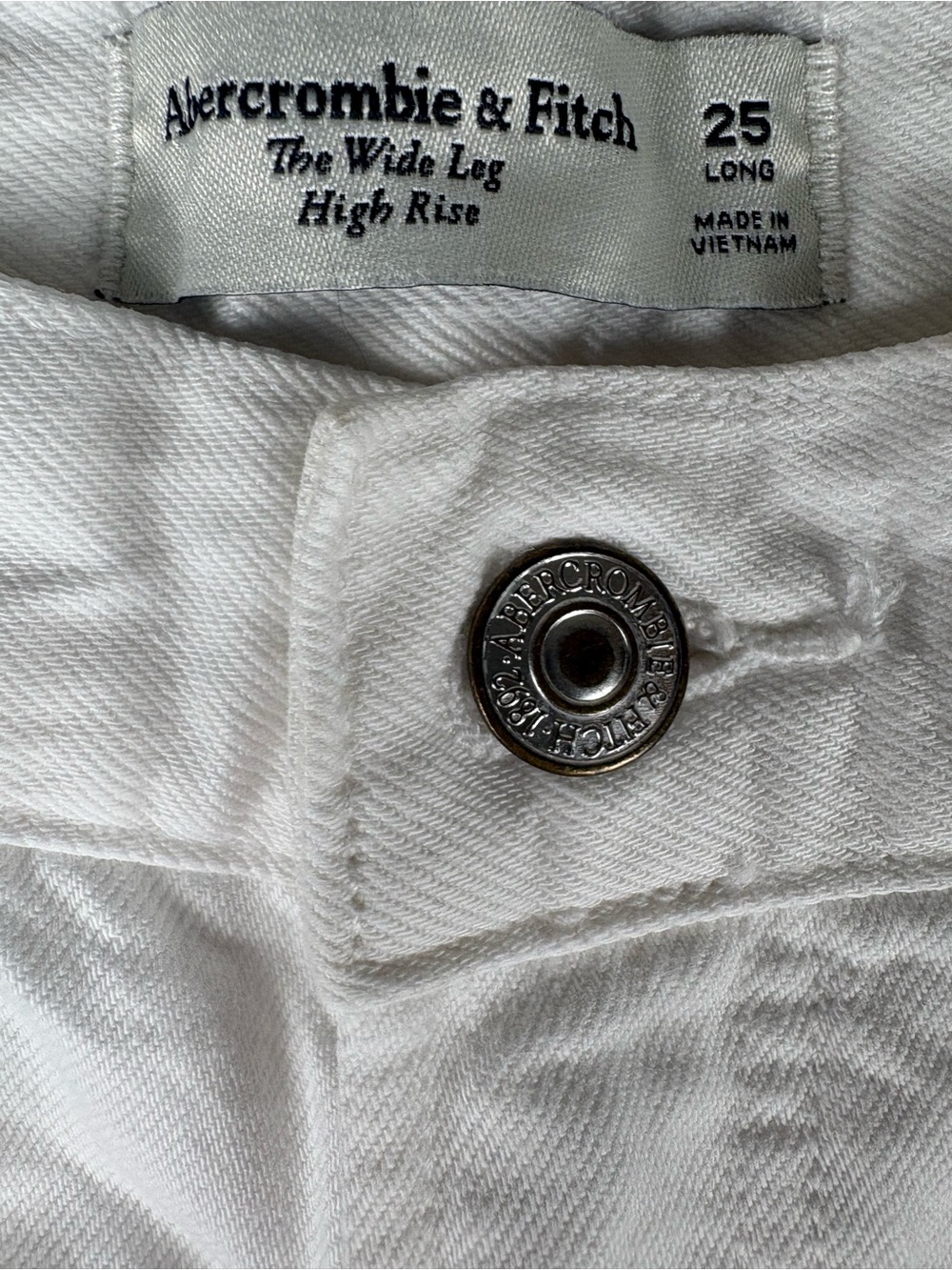 Abercrombie & Fitch Wide Leg High Rise Jeans Women’s 25 Long White Denim Pants - Picture 4 of 7